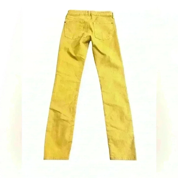 Vince Women's 24 Chartreuse Crop Stretchy Skinny Ankle Denim Slim Jeans Citrine - Picture 4 of 6